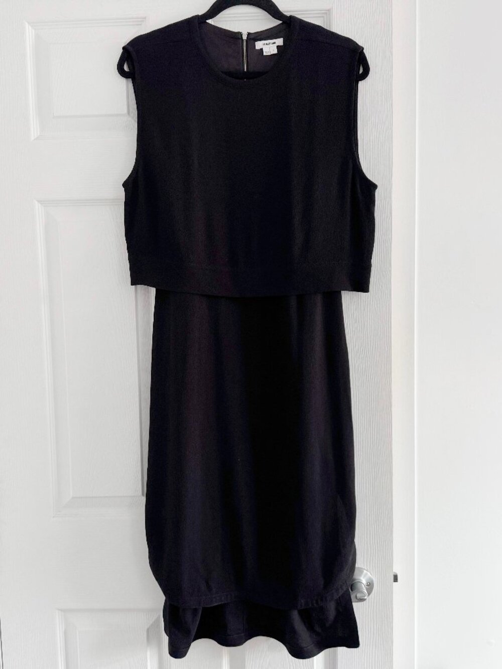 Helmut Lang Layered Black Crepe Dress, size 8